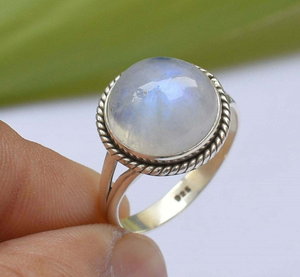 Bague en pierre de lune, argent sterling 925, faite à la main, pour elle - Product Image 4