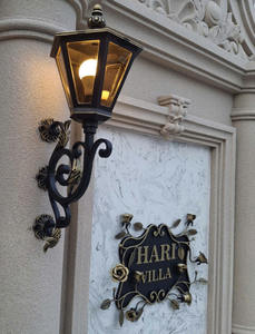 Modern villa gate <b>LED</b> wall light wrought iron waterproof outdoor lamp <b>with</b> polycarbonate <b>diffuser</b> for garden <b>lighting</b> - Product Image 3