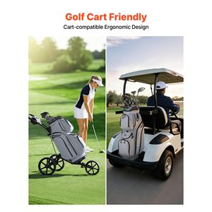 Borsa da golf a 15 divisori con divisori completi, copertura antipioggia, tasche portaoggetti e tracolla, per carrello da golf - Product Image 5