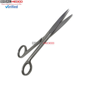 กรรไกรผ่าตัดแบบตรง ผลิตในเยอรมนี ทำจากเหล็กกล้าไร้สนิม ขนาด 5.5 นิ้ว 14 ซม. เครื่องมือผ่าตัดคม/ปลายทู่ คุณภาพสูง - Product Image 5