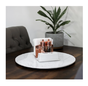 Plateau tournant en marbre pour boissons, idéal pour la cuisine et la table à manger, élégant centre de table en pierre naturelle. - Product Image 4