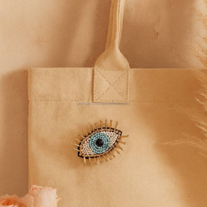 แผ่นปะติดลายตาประดับลูกปัดปักลายโลหะผสมชุบเงินสำหรับผู้ชาย ลายเรขาคณิต สำหรับเสื้อผ้า กระเป๋า รองเท้า DIY งานสั่งทำ ขายส่ง - Product Image 2