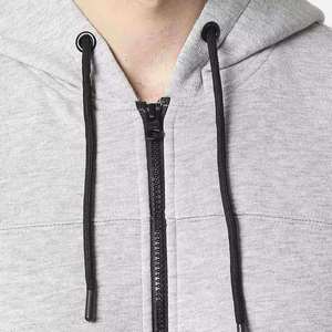 Trendy Solid <b>Zip</b>-<b>up</b> Hoodie <b>Men</b> 100% Cotton <b>Fleece</b> Fabric Digital Printing Embroidered Eco-friendly Breathable Warm Spring Season - Product Image 6