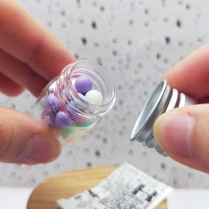 Miniature Colorful Candy Jar Glass Dollhouse Accessory Decoration 1:12 <b>Scale</b> DIY Craft Item for Age 14+ - Product Image 1