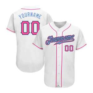 Wholesale Custom 100% Polyester Sublimation Baseball Jersey V-neck Unisex 160g Breathable Button <b>Down</b> Shirt - Product Image 6
