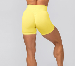 Leggings Cortos Deportivos de Cintura Alta para Mujer, Color Sólido, Sin Costuras, de Secado Rápido, Ecológicos, de Spandex/Algodón, Venta al Por Mayor - Product Image 5