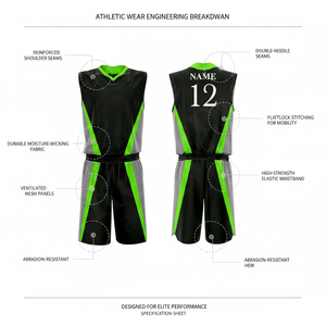 Ensemble de maillots de basket-ball personnalisés de couleur unie confortable pour hommes, qualité supérieure, vêtements de sport respirants - Product Image 2