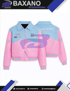 Chaqueta de Carreras Gamma Phi Delta GPD Sorority con Cierre de Cremallera, Chaqueta de Carreras Personalizada con Patrón de Llamas de Algodón de Alta Calidad - Product Image 4