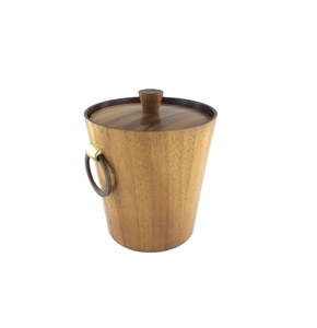 Accesorios de Bar, Cubitera de Madera para Botellas de Cerveza de Hotel, Cubitera de Madera y Acero de Doble Pared para Bebidas, Excelente Producto - Product Image 1