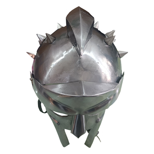 หมวกนักรบโรมัน กลาดิเอเตอร์ เหล็กกล้าอ่อน ป้องกันเต็มหน้า สำหรับคอสเพลย์ ชุดแสดงประวัติศาสตร์ ของสะสม และของตกแต่งบ้าน - Product Image 4