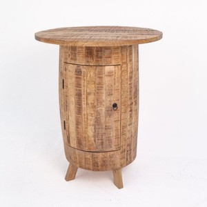 Meuble bar à cocktails Vandana Vesta Nova Barrel, style industriel moderne, métal et bois, rangement pour bar à domicile - Product Image 4