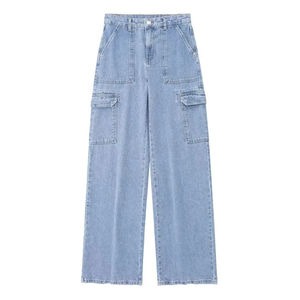 Tenue personnalisée pour homme, jean cargo ample bleu clair, nouveau design tendance, jean ample personnalisé pour homme, jean ample délavé à l'acide - Product Image 1