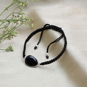 Trendy Design Black Adjustable Black Onyx Fine <b>Bracelet</b> Macrame Black Cord Jewelry for Women <b>Bracelets</b> Jewelry Factory Supply - Product Image 2