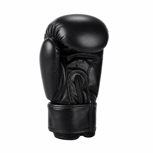 Gants de boxe en cuir 8oz vert et noir, gants d'entraînement avec sangle de poignet réglable en velcro, taille universelle S pour la boxe - Product Image 1
