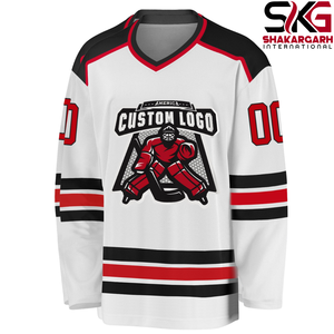 Custom 100% Polyester Ice Hockey Jersey Quick Dry Breathable Teamwear V Neck Adult <b>Sports</b> <b>Shirt</b> - Product Image 6