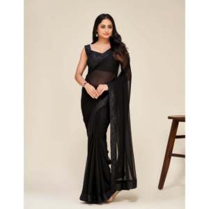 Hermoso Vestido de Noche con Bordado de Lentejuelas, Sari para Fiestas que Realza la Elegancia - Product Image 2
