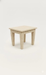 Tabouret carré en bois avec motif floral sculpté, mobilier d'intérieur traditionnel pour le salon, 100% fait main - Product Image 5
