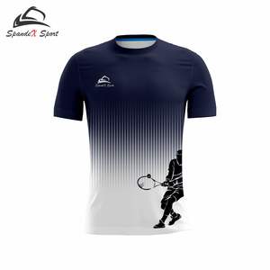 เสื้อยืดฟลีซโพลีเอสเตอร์ 100% แบบกำหนดเอง OEM ODM เสื้อปิคเคิลบอล พิมพ์โลโก้ตามสั่ง พิมพ์ลายดิจิทัล เสื้อยืดกีฬา เสื้อยืดครึ่งตัว - Product Image 3