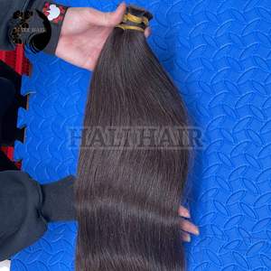Extensiones de cabello humano vietnamita 100% a granel de alta calidad, estilo recto, suave, sedoso, sin enredos, doble cutícula dibujada, teñido individual - Product Image 5