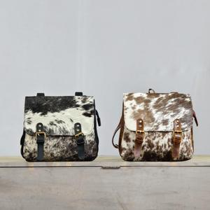 Mochila de cuero vacuno con detalles de estampado de leopardo y flecos, cierre de cremallera de forma cuadrada, capacidad media, para todas las estaciones - Product Image 6