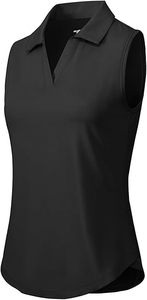 Polo sans manches pour femme - Haut de golf respirant à col en V pour les sports actifs et les tenues décontractées d'été - Product Image 2