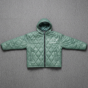 Hooded Quilted <b>Jacket</b> Unisex Winter Windproof Solid Color Polyester Zipper Closure Casual Style Regular Fit - Product Image 6