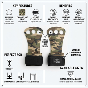 Wolson Industry Professional Workout Hand Grips Palm Protectors Adjustable <b>Wrist</b> <b>Strap</b> Breathable Heavy-Duty Customizable - Product Image 4