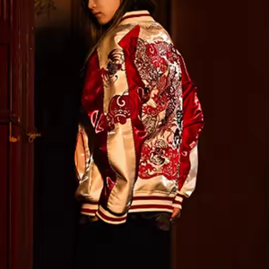 Primium Silk Custom Embraided Women's Breathable Casual Satin Jacket Winter Comfortable Wool Cotton Satin Jacket For Women's - Product Image 3