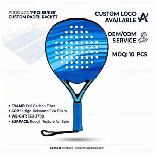 Raqueta de Pádel de Fibra de Carbono con Degradado Azul, Núcleo de Espuma EVA, Raqueta de Tenis de Pádel para Adultos, Logotipo Personalizado, Equipo Deportivo Profesional - Product Image 3