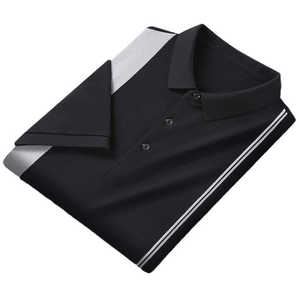 Polo pour homme à panneaux verticaux et rayures de course, coupe athlétique 2026, collection noir, blanc, gris et beige, vêtements de sport décontractés HD - Product Image 2