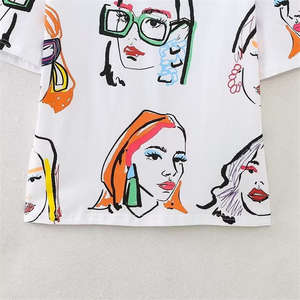 Proveedor de Fábrica de Camisetas para Mujer OEM, Camisetas de Algodón de Alta Calidad con Estampado y Bordado, Cuello Redondo, Corte Holgado para Marca Privada - Product Image 6