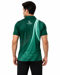 Camiseta Polo Sublimada Verde Personalizada para Hombre, de Secado Rápido, Transpirable, de Poliéster, para Golf, Uniforme Deportivo, con Logotipo Personalizado - Product Image 4