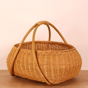 Cesta de campamento al aire libre, precio más barato, cestas de picnic de ratán natural para comida aislada para acampar, hecha en Vietnam - Product Image 1