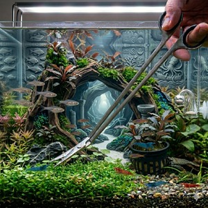 Ciseaux courbés de 10 pouces en acier inoxydable pour l'entretien des aquariums, fabricant OEM - Product Image 1