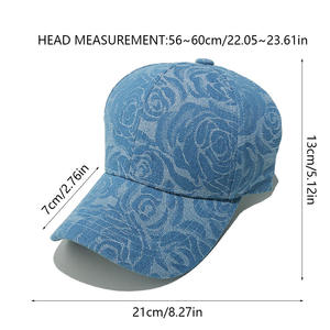 Casquette de baseball à imprimé floral unisexe, chapeau décontracté printemps-été, 100% polyester respirant, impression numérique - Product Image 6