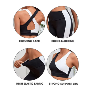 Conjunto de 2 piezas de leggings de yoga sin costuras para mujer, con cintura elástica moldeadora, transpirable, ecológico, de spandex y nailon, con sujetador deportivo. - Product Image 6