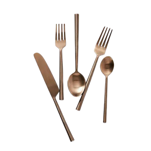 Ensemble de couverts vintage en acier inoxydable avec manche en bois, lavable au lave-vaisselle, vaisselle de mariage, ensembles de couverts faits à la main - Product Image 2