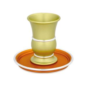 Copa de Kiddush de Aluminio Moderna y Personalizada con Platillo Negro, Ecológica y Sostenible, Copa de Vino de Lujo de Dos Tonos para el Sábado - Product Image 5