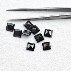 8mm AAA grado certificado Natural negro ónix facetado princesa corte cuadrado piedra preciosa suelta pulida joyería de lujo hecha a mano India nuevo - Product Image 3