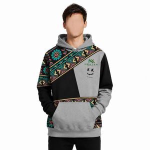 Custom Men <b>Aztec</b> Tribal Print Pullover Hoodie Winter Streetwear Hip Hop Oversized <b>Fleece</b> Jacket Casual Hooded Sweatshirt - Product Image 2