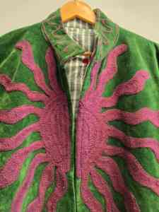 Forest Green <b>Velvet</b> Suzani <b>Jacket</b> <b>for</b> <b>Women</b> Handmade Purple Sunburst Embroidery Boho Ethnic Coat Wholesale Designer Outerwear B2 - Product Image 5