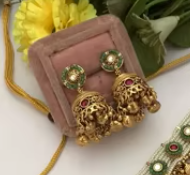 Conjunto de Gargantilla y Aretes con Perlas Polki y Circonitas Chapadas en Oro de Primera Calidad, Estilo Clásico, para Regalo de Boda, para Mujer - Product Image 2