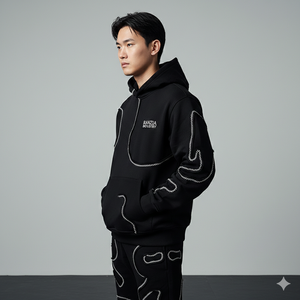 Ranzia Industry Custom Rhinestone Full Zip Hoodie Plus Size OEM Streetwear Manufacturer Sustainable Rhinestone Hoodie - Product Image 3
