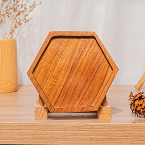 Posavasos de Madera Personalizados al por Mayor con Logotipo OEM, de Corcho de Acacia, Bambú, Nogal y Haya, para Tazas de Té, para Uso en Mesa - Product Image 1