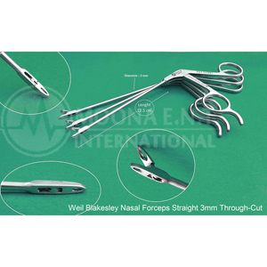 Forceps nasal droit Blakesley Wilde, longueur de travail 12,5 cm, pour instrument chirurgical ORL - Product Image 1
