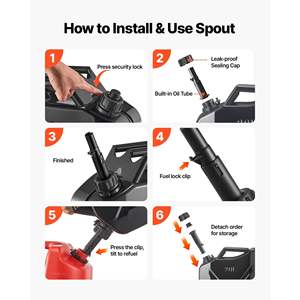 Réservoir de carburant en métal de 5,3 gallons, étanche, résistant à la corrosion, poignée confortable, débit maximal de 6 L/min, réservoir de gaz noir pour la plupart des véhicules - Product Image 6