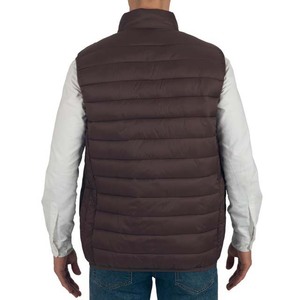 Men's Standard <b>Weight</b> Coated <b>Stand</b> Collar Puffer Bubble Vest Jackets Polyester Material Custom Color Waterproof Men Puffer Vest - Product Image 1