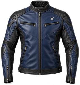 Veste de moto en cuir avec logo personnalisé |   Cognac Noir Forêt Verte Bleue |   Fabricant OEM ODM |   Qualité de conception haut de gamme | - Product Image 1