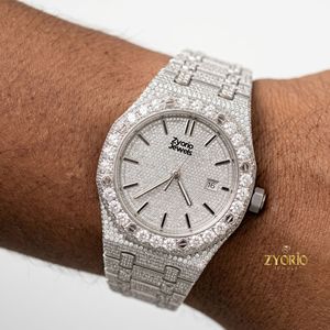 Reloj de Lujo con Incrustaciones de Moissanita para Hombre – Reloj Hip Hop de Acero Inoxidable con Diamantes Completos – Reloj Personalizado con Moissanita VVS - Product Image 4