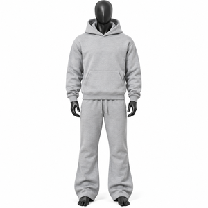 Conjunto Deportivo Unisex Azul con Sudadera con Capucha y Pantalones de Chándal, Color Sólido, Casual, con Cordón Ajustable y Bolsillos, 100% Algodón - Product Image 5